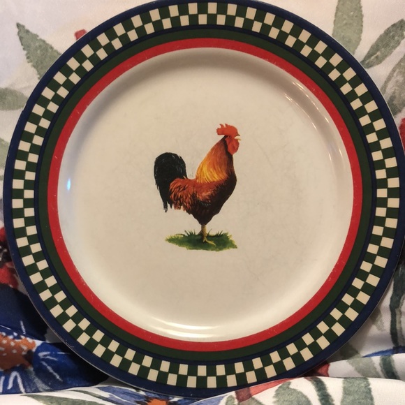 DONATED Ella's Rooster Salad Plates Set of 4 Plates 7 5/8” Bob Timberlake - Picture 7 of 8